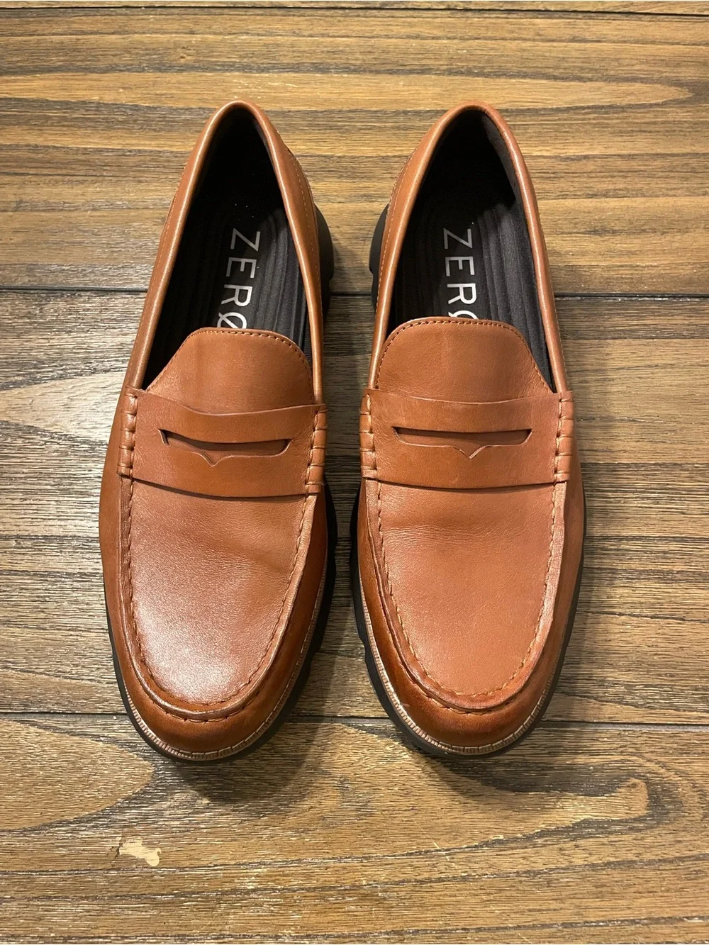 Cole Haan Men's Brown Leather Penny Loafers